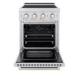 24 in. 3.2 cu. ft. Paramount Induction Range with 3 Element Cooktop and Electric Convection Oven - (SINRS24) -