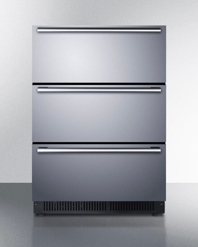24" Wide Built-In 3-Drawer Outdoor All-Refrigerator - (SP6DS3DOS)