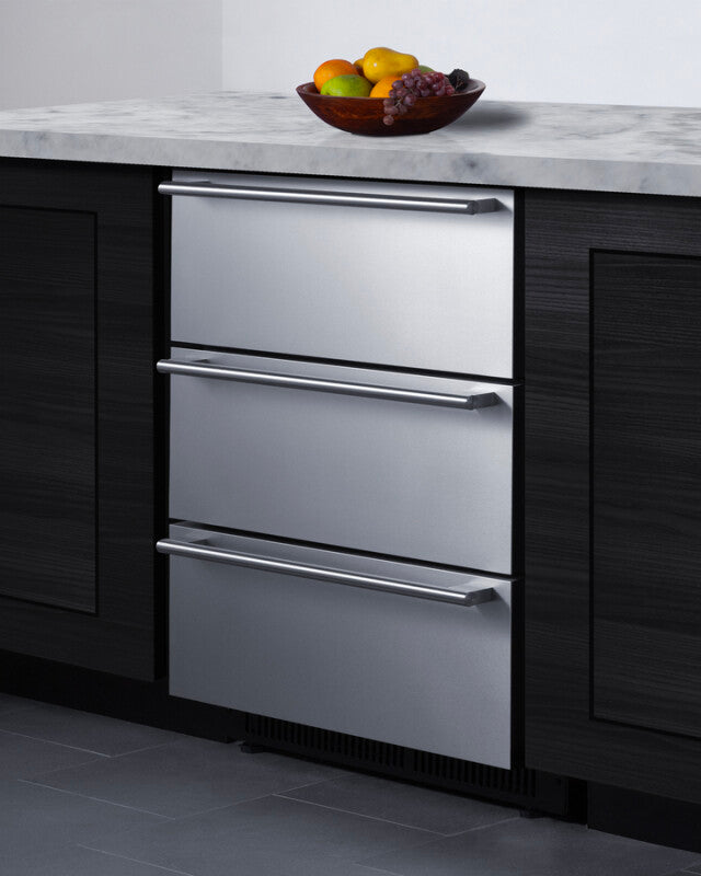 24" Wide Built-In 3-Drawer Outdoor All-Refrigerator - (SP6DS3DOS)