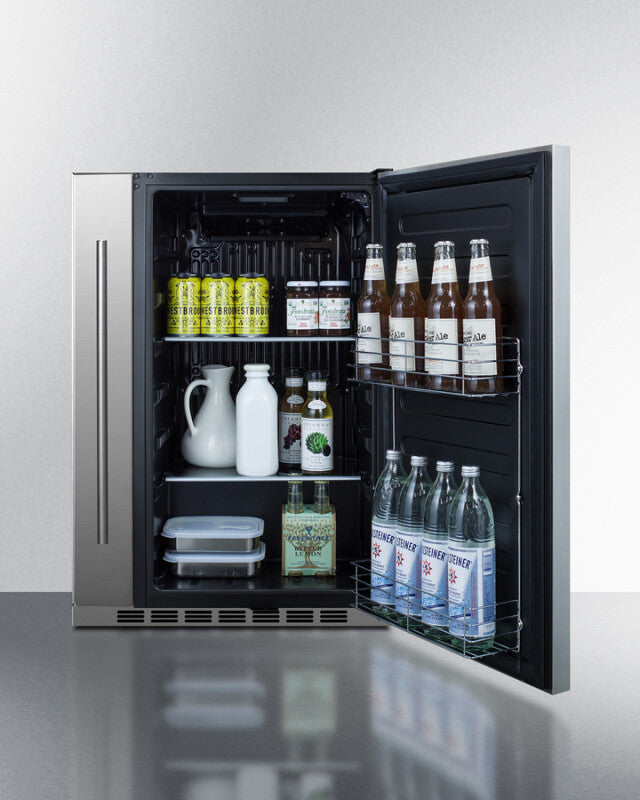 Shallow Depth 24" Wide Outdoor Built-in All-refrigerator With Slide-out Storage Compartment - (SPR196OS24)