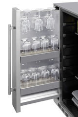 Shallow Depth 24" Wide Outdoor Built-in All-refrigerator With Slide-out Storage Compartment - (SPR196OS24)