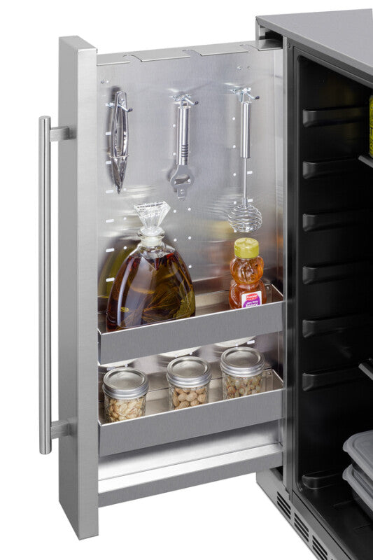 Shallow Depth 24" Wide Outdoor Built-in All-refrigerator With Slide-out Storage Compartment - (SPR196OS24)