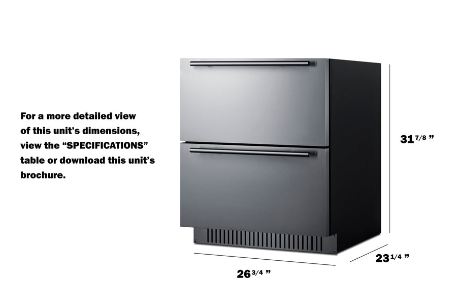 27" Wide 2-drawer All-refrigerator, ADA Compliant - (SPR275OS2DADA)