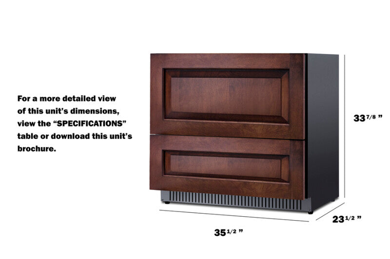 36" Wide 2-Drawer All-Refrigerator (Panels Not Included) - (SPR36332DPNR)