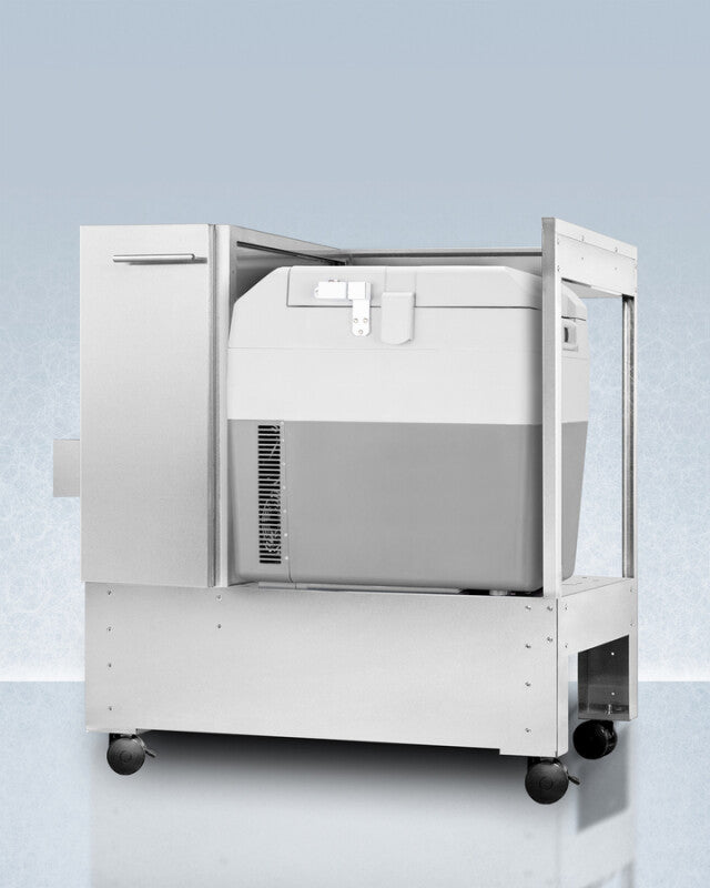 Stainless Steel Cart With Portable Refrigerator/freezer - (SPRF36LCART)