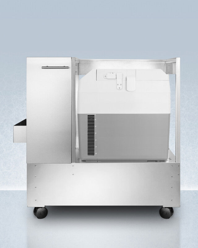 Stainless Steel Cart With Portable Refrigerator/freezer - (SPRF36LCART)