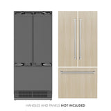 36 in. 19.6 cu. ft. Panel Ready French Door Built-In Bottom Freezer Refrigerator with Water Dispenser and Ice Maker with Stainless Steel Interior - (SRBIV36) -