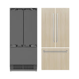 36 in. 19.6 cu. ft. Panel Ready French Door Built-In Bottom Freezer Refrigerator with Water Dispenser and Ice Maker with Stainless Steel Interior - (SRBIV36) -