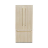 Autograph Edition 36 in. 19.6 cu. ft. Panel Ready French Door Built-In Bottom Freezer Refrigerator with Water Dispenser and Ice Maker with Stainless Steel Interior and Champagne Bronze Accents - (SRBIVZ36CB) -