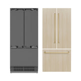 Autograph Edition 36 in. 19.6 cu. ft. Panel Ready French Door Built-In Bottom Freezer Refrigerator with Water Dispenser and Ice Maker with Stainless Steel Interior and Champagne Bronze Accents - (SRBIVZ36CB) -