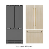 Autograph Edition 36 in. 19.6 cu. ft. Panel Ready French Door Built-In Bottom Freezer Refrigerator with Water Dispenser and Ice Maker with Stainless Steel Interior and Polished Gold Accents - (SRBIVZ36G) -