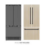 Autograph Edition 36 in. 19.6 cu. ft. Panel Ready French Door Built-In Bottom Freezer Refrigerator with Water Dispenser and Ice Maker with Stainless Steel Interior and Matte Black Accents - (SRBIVZ36MB) -