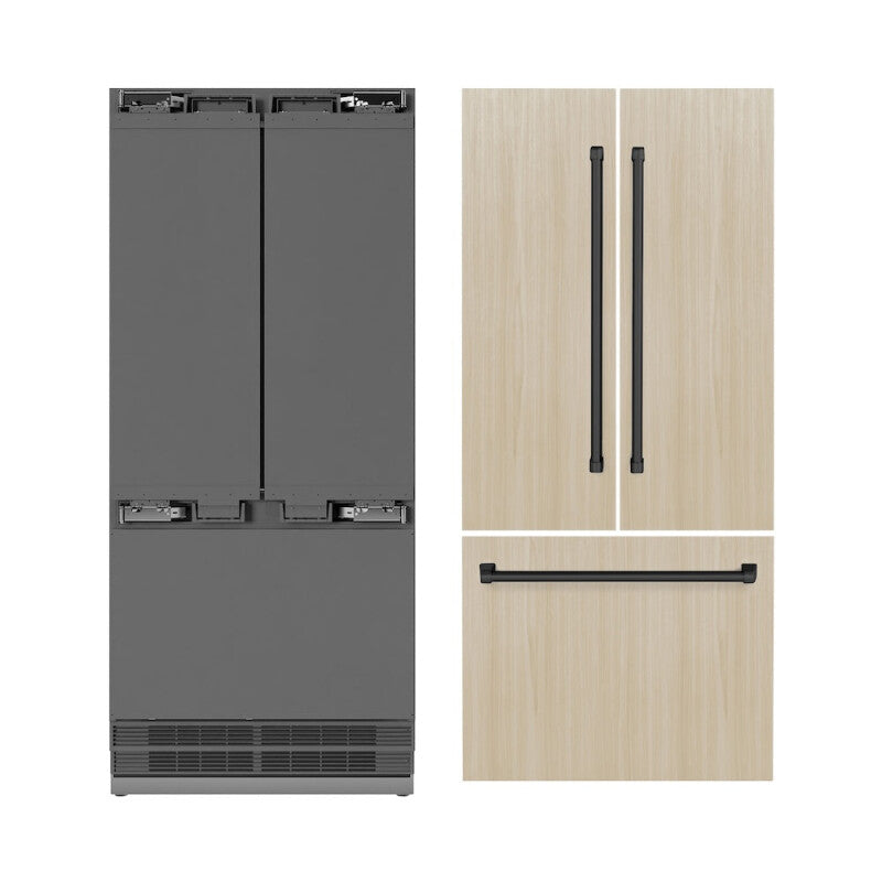 Autograph Edition 36 in. 19.6 cu. ft. Panel Ready French Door Built-In Bottom Freezer Refrigerator with Water Dispenser and Ice Maker with Stainless Steel Interior and Matte Black Accents - (SRBIVZ36MB) -