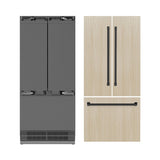 Autograph Edition 36 in. 19.6 cu. ft. Panel Ready French Door Built-In Bottom Freezer Refrigerator with Water Dispenser and Ice Maker with Stainless Steel Interior and Matte Black Accents - (SRBIVZ36MB) -