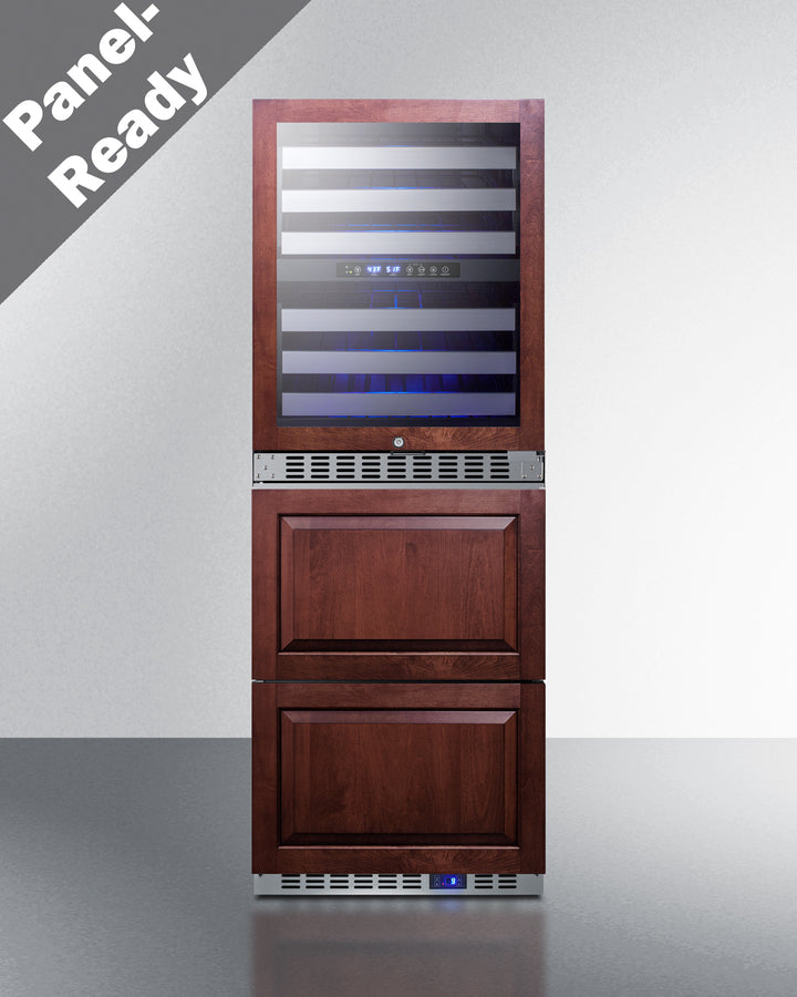 24" Wide Combination Dual-zone Wine Cellar and 2-drawer All-freezer (panels Not Included) - (SWCDAF24PNR)