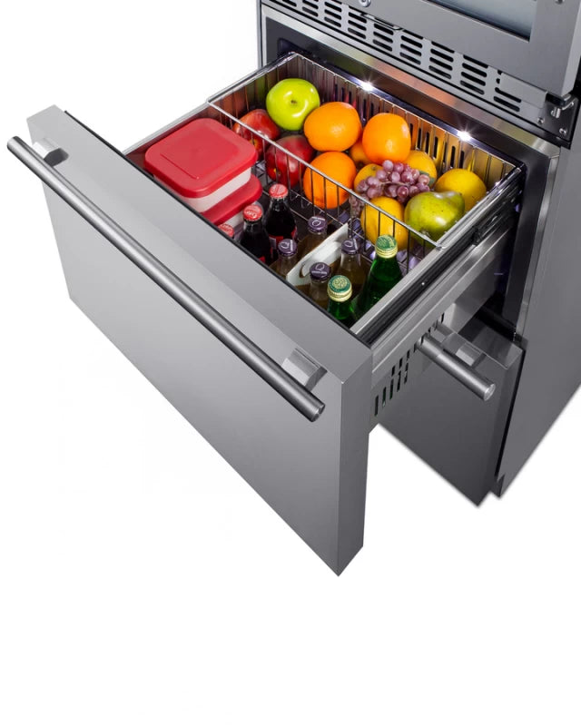 24" Wide Combination Dual-zone Wine Cellar and 2-drawer All-refrigerator - (SWCDAR24)