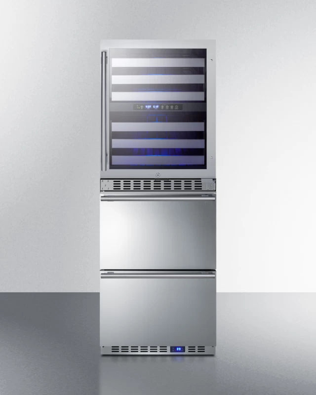24" Wide Combination Dual-zone Wine Cellar and 2-drawer All-refrigerator - (SWCDAR24)