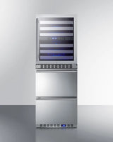 24" Wide Combination Dual-zone Wine Cellar and 2-drawer All-refrigerator - (SWCDAR24)