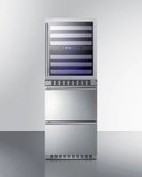 24" Wide Combination Dual-zone Wine Cellar and 2-drawer Refrigerator-freezer - (SWCDRF24)