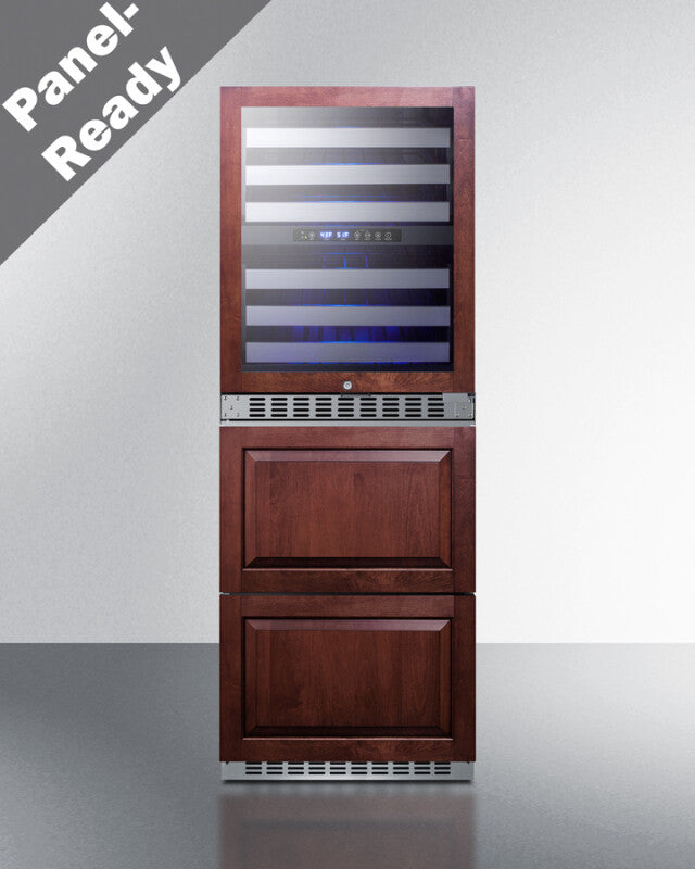 24" Wide Combination Dual-zone Wine Cellar and 2-drawer Refrigerator-freezer (panels Not Included) - (SWCDRF24PNR)