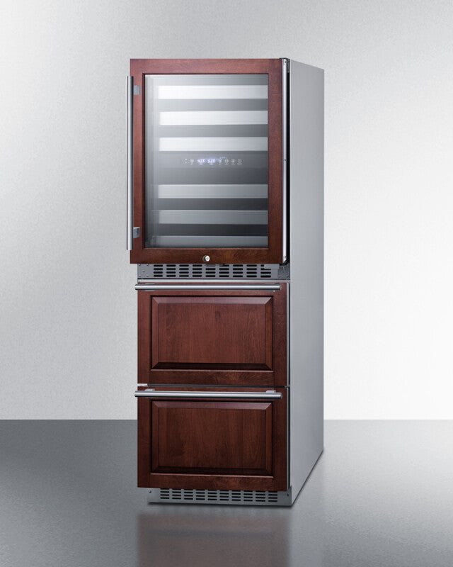 24" Wide Combination Dual-zone Wine Cellar and 2-drawer Refrigerator-freezer (panels Not Included) - (SWCDRF24PNR)