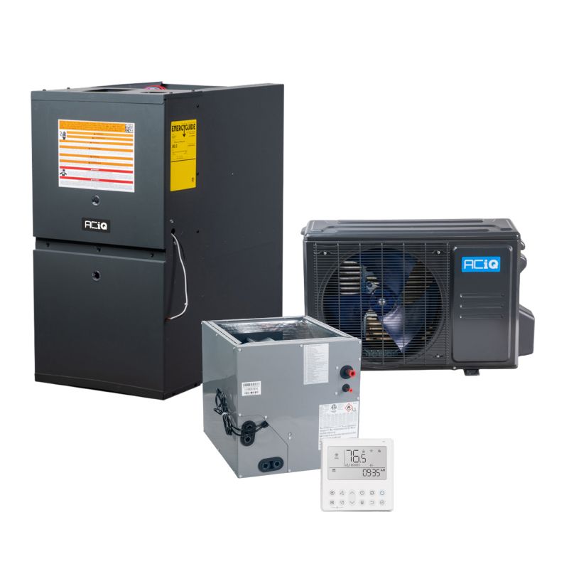 Hybrid 1.5 Ton 16 SEER2 80% AFUE 40,000 BTU Furnace and High Efficiency Low NOx Heat Pump System | Inverter - R454B - Downflow/Horizontal