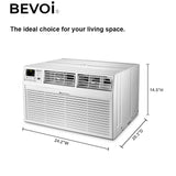 Bevoi TBEVTTW142HF 14,000 BTU Through The Wall Air Conditioner Heat and Cool 230V 20A in White
