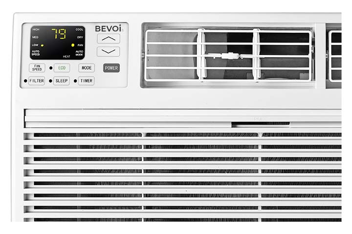 Bevoi TBEVTTW81HF 8,000 BTU Through The Wall Air Conditioner Heat and Cool 115V 15A in White