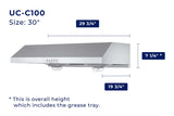 UC-C100 Ducted Under Cabinet Range Hood