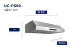UC-PS60 Ducted Under Cabinet Range Hood