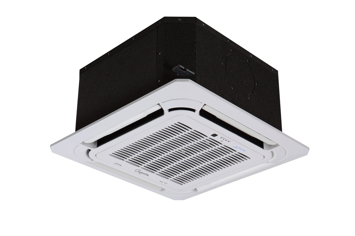Comfort-Aire VMH four-way ceiling cassette installed in a dropped ceiling