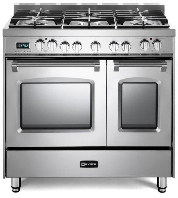 Prestige 36" Dual Fuel Double Oven Range - Stainless Steel - (VPFSGE365DSS) - VERONA