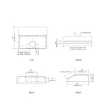 Vesta VRH-ALEXANDRIA-30SS range hood dimension diagram