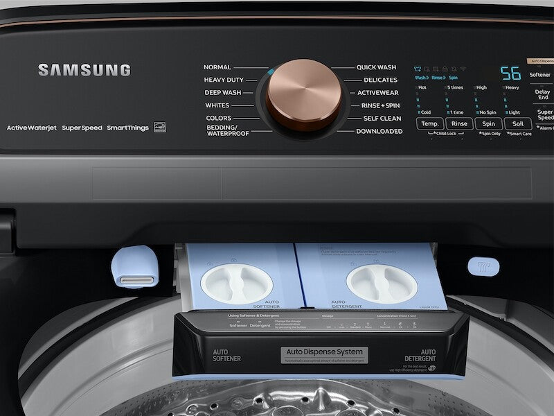 5.5 cu. ft. Extra-Large Capacity Smart Top Load Washer with Auto Dispense System in Brushed Black - (WA55A7700AVUS)