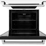 ZLINE 30 in. Professional True Convection Double Wall Oven with Air Fry and Self Clean in Stainless Steel with White Matte Doors (WAD-WM-30) - (WADWM30) -