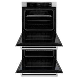 ZLINE 30 in. Professional True Convection Double Wall Oven with Air Fry and Self Clean in Stainless Steel with White Matte Doors (WAD-WM-30) - (WADWM30) -