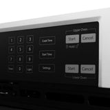 ZLINE Autograph Edition 30 in. Professional True Convection Double Wall Oven with Air Fry and Self Clean in Stainless Steel with White Matte Doors and Polished Gold Handles (WADZ-WM-30-G) - (WADZWM30G) -