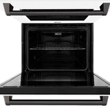 ZLINE Autograph Edition 30 in. Professional True Convection Double Wall Oven with Air Fry and Self Clean in Stainless Steel with White Matte Doors and Matte Black Handles (WADZ-WM-30-MB) - (WADZWM30MB) -