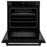 ZLINE 30 in. Professional True Convection Single Wall Oven with Air Fry and Self Clean in Black Stainless Steel (WASB-30) - (WASB30) -