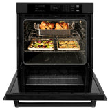 ZLINE 30 in. Professional True Convection Single Wall Oven with Air Fry and Self Clean in Black Stainless Steel (WASB-30) - (WASB30) -
