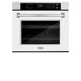 ZLINE 30 in. Professional True Convection Single Wall Oven with Air Fry and Self Clean in Satin Stainless Steel with White Matte Door (WASS-WM-30) - (WASSWM30) -