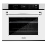 ZLINE 30 in. Professional True Convection Single Wall Oven with Air Fry and Self Clean in Stainless Steel with White Matte Door (WAS-WM-30) - (WASWM30) -