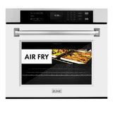 ZLINE 30 in. Professional True Convection Single Wall Oven with Air Fry and Self Clean in Stainless Steel with White Matte Door (WAS-WM-30) - (WASWM30) -