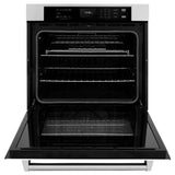ZLINE 30 in. Professional True Convection Single Wall Oven with Air Fry and Self Clean in Stainless Steel with White Matte Door (WAS-WM-30) - (WASWM30) -