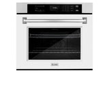 ZLINE 30 in. Professional True Convection Single Wall Oven with Air Fry and Self Clean in Stainless Steel with White Matte Door (WAS-WM-30) - (WASWM30) -