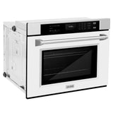 ZLINE 30 in. Professional True Convection Single Wall Oven with Air Fry and Self Clean in Stainless Steel with White Matte Door (WAS-WM-30) - (WASWM30) -