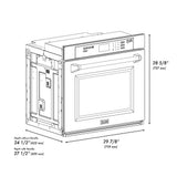 ZLINE Autograph Edition 30 in. Professional True Convection Single Wall Oven with Air Fry and Self Clean in Stainless Steel with White Matte Door and Polished Gold Handle (WASZ-WM-30-G) - (WASZWM30G) -