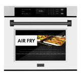 ZLINE Autograph Edition 30 in. Professional True Convection Single Wall Oven with Air Fry and Self Clean in Stainless Steel with White Matte Door and Matte Black Handle (WASZ-WM-30-MB) - (WASZWM30MB) -