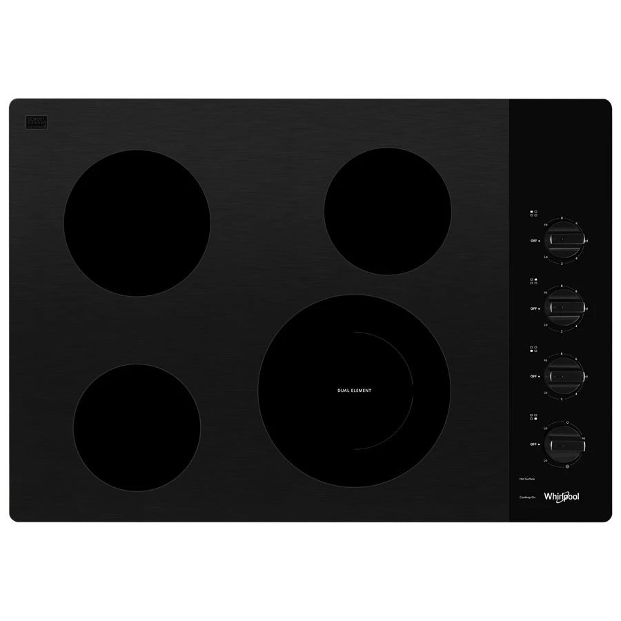 30-inch Electric Ceramic Glass Cooktop with Dual Radiant Element - (WCE55US0HB) - WHIRLPOOL