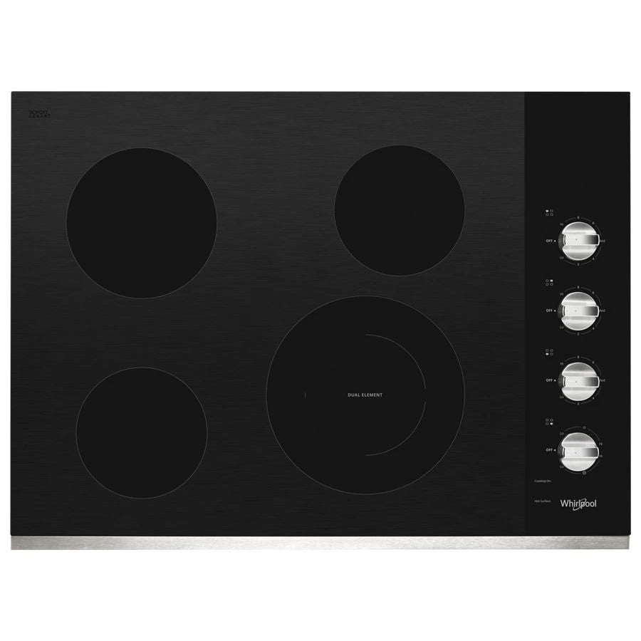 30-inch Electric Ceramic Glass Cooktop with Dual Radiant Element - (WCE55US0HS) - WHIRLPOOL